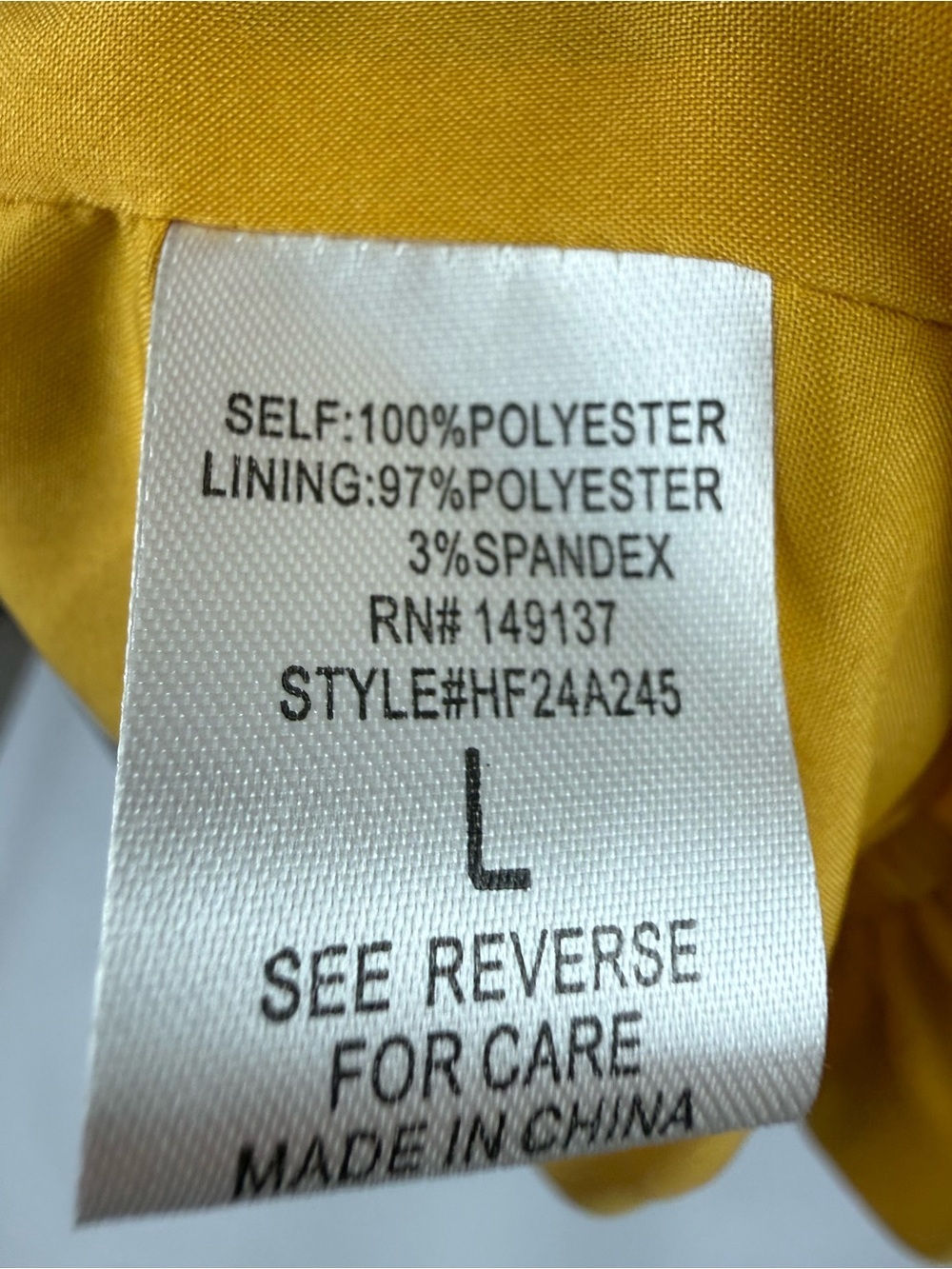 HYFVE Mustard Yellow Puff Sleeve Babydoll Mini Dress Tie Back NWT Size L - Picture 5 of 6